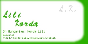 lili korda business card